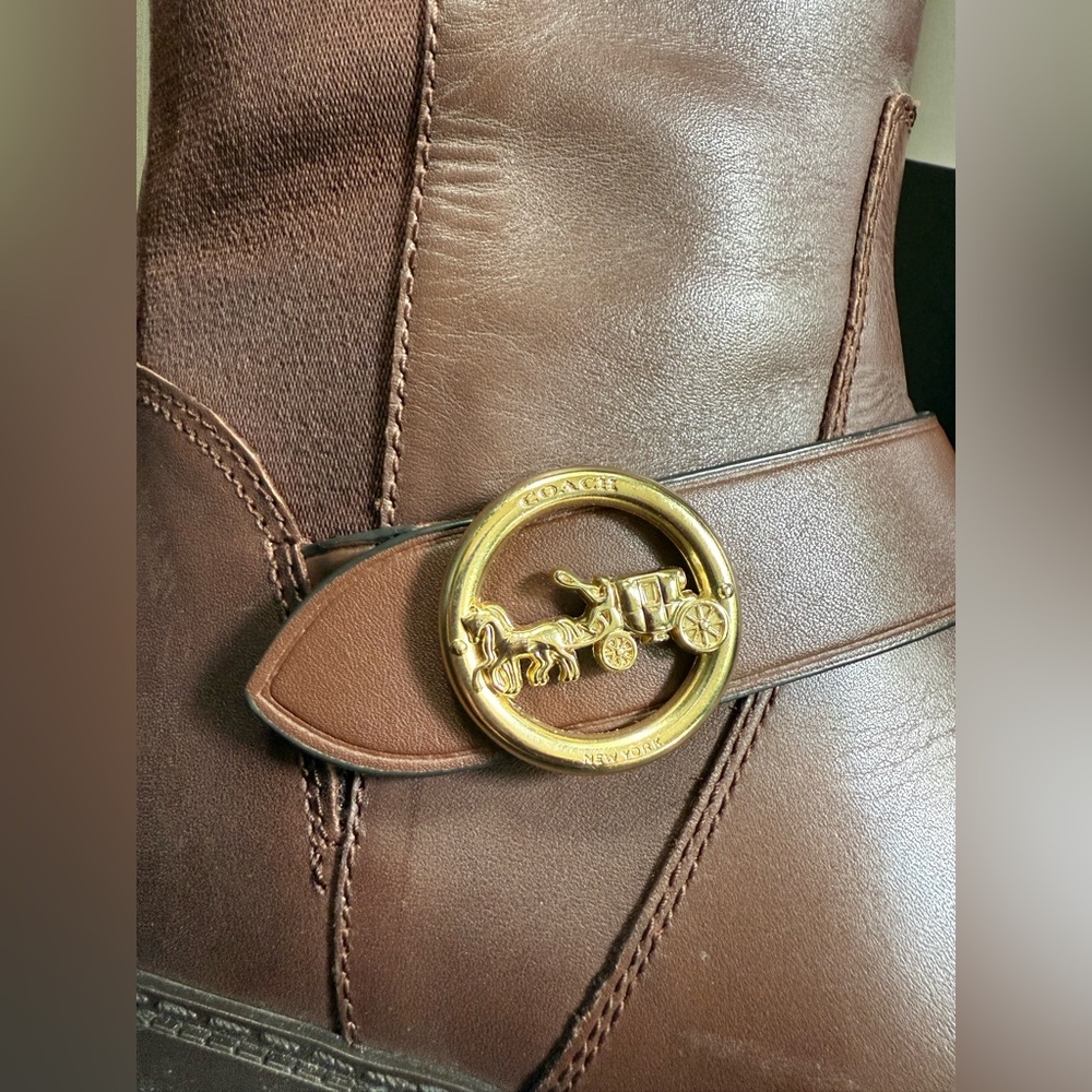 Coach Womens Ricki Riding Equestrian Leather Full-Zip Walnut Brown Boots 6.5C - Picture 6 of 6